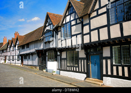 Architettura in Mill Street, Città di Warwick, Warwickshire, Inghilterra, Regno Unito Foto Stock