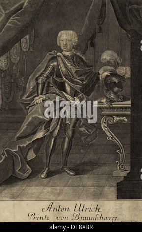 Ritratto del duca Antonio Ulrico di Brunswick (1714-1774), um 1700. Artista: Anonimo Foto Stock