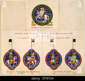 Cavalieri Templari guarnizioni del 1180, 1203, 1224, 1234, 1845. Artista: Essex, Richard Hamilton (1802-1855) Foto Stock