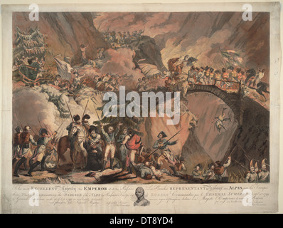 Esercito di Alexander Suvorov attraversamento delle Alpi nel 1799, 1805. Artista: Porter, Robert Carr (1777-1842) Foto Stock