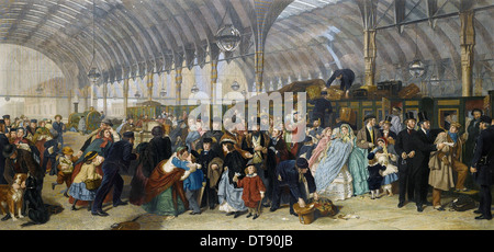 La stazione ferroviaria, 1866. Artista: Frith, William Powell (1819-1909) Foto Stock