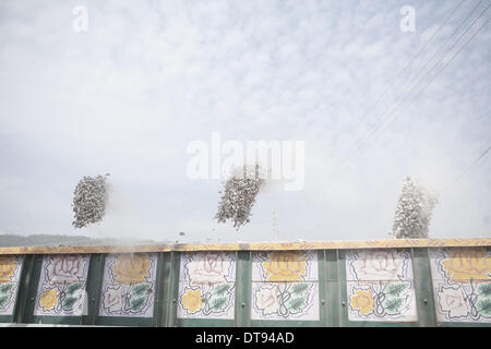 Febbraio 7, 2013 - Chittagong, Chittagong, Bangladesh - appena ad ovest del confine indiano, Jaflong è una cittadina la cui abbondanza naturale è sotto la minaccia. Questa zona rurale ha il potenziale per essere una destinazione di sogno per urban-stanco i turisti che cercano i tranquilli dintorni di lussureggianti foreste e cascate incontaminate. Ma purtroppo non tutto è bene qui. Negli ultimi due decenni, Jaflong il paesaggio è stato sistematicamente distrutto. La vista che potrebbe avere una volta venuto dritto fuori da un artista della tela è in rapida evoluzione. Forse per sempre. Massi sono diventati Jaflong's blight. Con più di un centinaio di sto Foto Stock