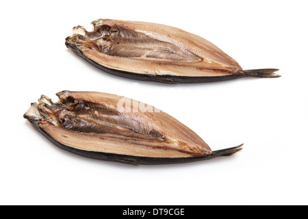 Non tinti con salmone affumicato isolato su un bianco di sfondo per studio. Foto Stock