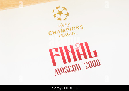 La finale di Champions League 2008 Programma. Foto Stock