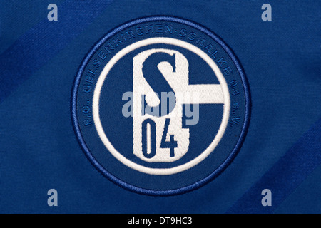 Close up FC Schalke 04 football kit squadra Foto Stock