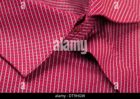 Collare della camicia macro closeup scacchi Foto Stock