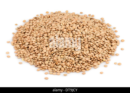 Lenticchie mucchio isolato su bianco Foto Stock
