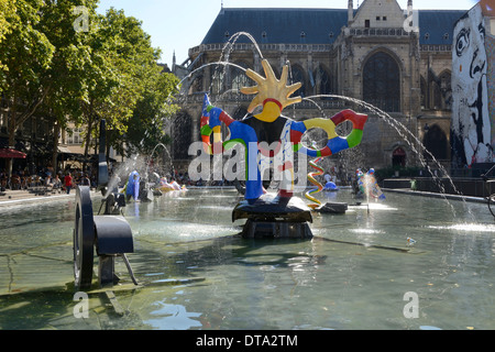 Fontaine Stravinsky, Parigi, Île-de-France, Francia Foto Stock
