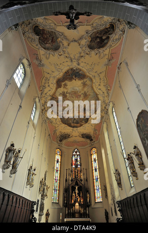 Altare con un soffitto affrescato, 1770, da Franz Ludwig Herrmann, 1723 al 1793, la Chiesa di Santo Stefano, Konstanz Foto Stock