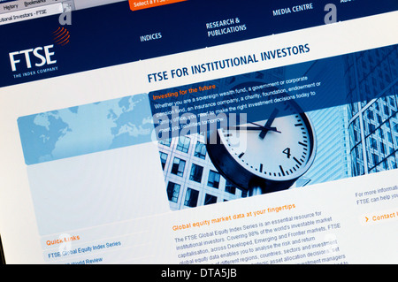 Il sito web dell'indice FTSE. Foto Stock