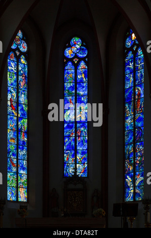 Fenster von Marc Chagall im Chor, ab 1978 erstellt Foto Stock