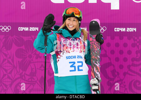 Sochi, Russia. 12 feb 2014. Anna Segal (AUS) compete in campo femminile slopestyle evento a Sochi 2014 Giochi Olimpici Invernali nel febbraio 11th, 2014. Segal terminato 4th. Credito: Azione Sport Plus/Alamy Live News Foto Stock