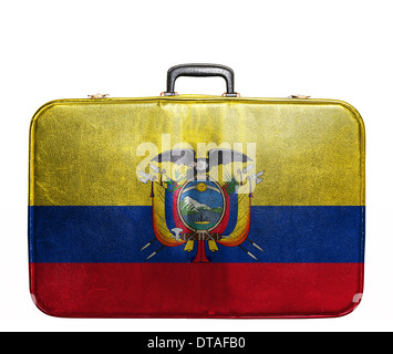 Vintage borsa da viaggio con bandiera dell Ecuador Foto Stock