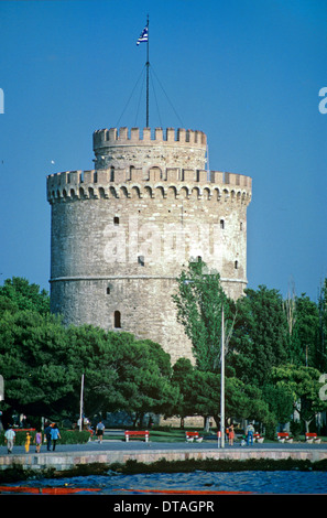 Veneziano Torre Bianca sul lungomare o Waterfront Salonicco Grecia Foto Stock