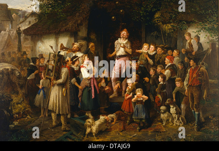Il giocoliere: un villaggio fair, 1873. Artista: Beinke, Fritz (1842-1907) Foto Stock