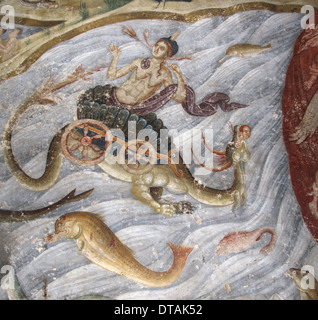 Il Giudizio Finale. Dettaglio: il mare restituì i suoi morti, 1321-1322. Artista: Anonimo Foto Stock