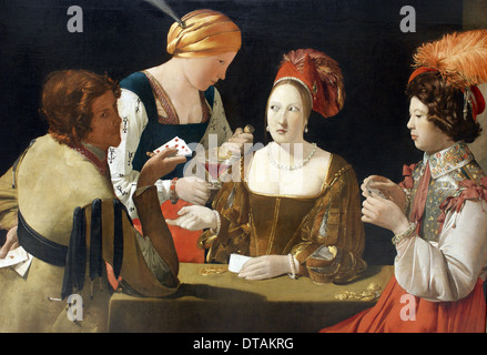 Il trucco con Ace di diamanti, c. 1635. Artista: La Tour Georges de (1583-1652) Foto Stock