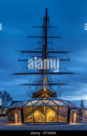 Il Cutty Sark (restaurate di recente), Greenwich, Londra, Inghilterra Foto Stock