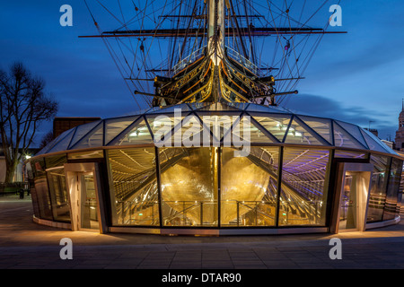 Il Cutty Sark (restaurate di recente), Greenwich, Londra, Inghilterra Foto Stock