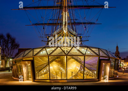 Il Cutty Sark (restaurate di recente), Greenwich, Londra, Inghilterra Foto Stock