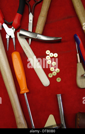 Diversi tipi di strumenti, close-up Foto Stock