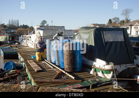 Inondazione East Farleigh Kent England Regno Unito Europa Foto Stock