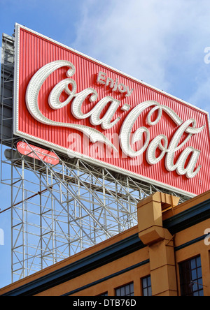 Coca cola cartellone in costruzione a san francisco Foto Stock
