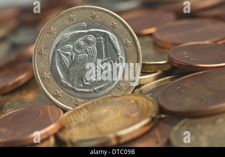 Moneta da un Euro greco Foto Stock