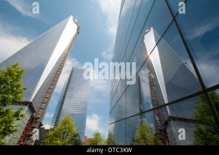Il 9/11 World Trade Center omaggio nella città di New York STATI UNITI D'AMERICA Foto Stock