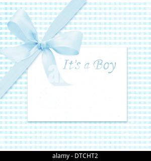 Baby boy arrivo card con copia spazio per aggiungere testo. Foto Stock