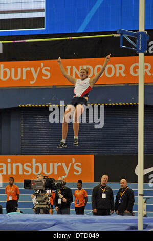 La via e il campo stelle a Birmingham di atletica leggera indoor, Regno Unito 2015 Foto Stock