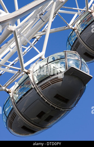 Vista ravvicinata di un occhio di Londra di capsula. Foto Stock