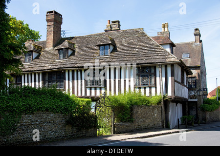 St Mary's House ( xv secolo di legno a casa), villaggio di Bramber, West Sussex, in Inghilterra, Regno Unito. Foto Stock