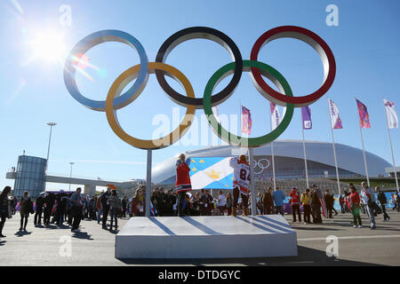 Sochi, Russia. Xiii Febbraio, 2014. Vista generale : Sochi 2014 Giochi Olimpici invernali al Parco Olimpico di Sochi, Russia . © Yusuke Nakanishi AFLO/sport/Alamy Live News Foto Stock