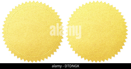 Gold Seal set di etichette con percorso di clipping incluso Foto Stock