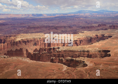 Grandview Point si affacciano, isole nel cielo, il Parco Nazionale di Canyonlands, Utah, Stati Uniti d'America Foto Stock