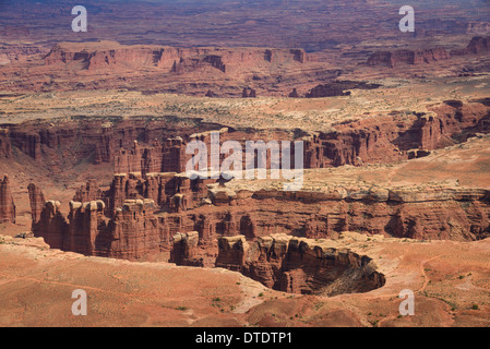 Grandview Point si affacciano, isole nel cielo, il Parco Nazionale di Canyonlands, Utah, Stati Uniti d'America Foto Stock