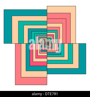 Abstract retrò colorato geometrico disegno esagonale sfondo Foto Stock