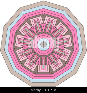 Abstract retrò colorato geometrico disegno esagonale sfondo Foto Stock