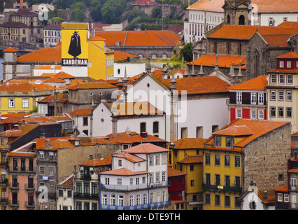 La cantina Sandeman pittura murale a Porto, Portogallo Foto Stock