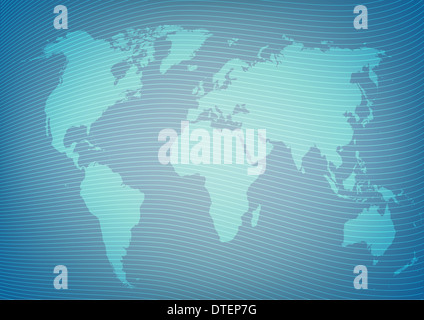Stile Blueeprint mappa del mondo sullo sfondo del pacchetto Foto Stock