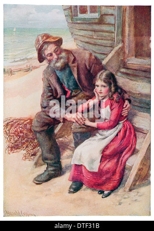 Peggotty e poco Em'ly illustrazione dal romanzo di Charles John Huffam Dickens Foto Stock