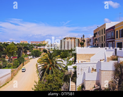 Vista di Ciutadella a Minorca, Isole Baleari, Spagna Foto Stock