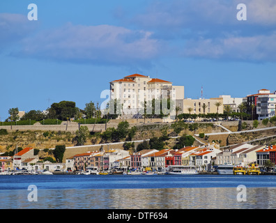 Vista di Mao - La città capitale di Minorca, Isole Baleari, Spagna Foto Stock