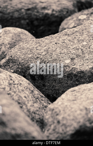 Bianco e nero scena naturale con rocce Foto Stock