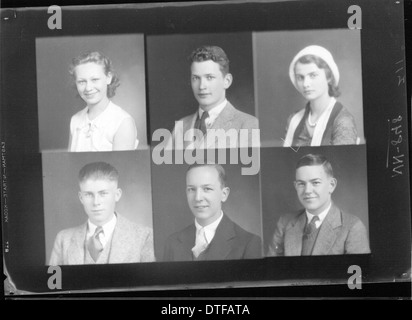 Fotografie di ritratti di studenti della McGuffey High School dell'annuario del 1933, che riflettono la moda e la vita studentesca dei primi anni del XX secolo a Oxford, Ohio. Foto Stock