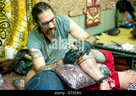 Brighton Tattoo Convention 2014, East Sussex, Regno Unito Foto Stock