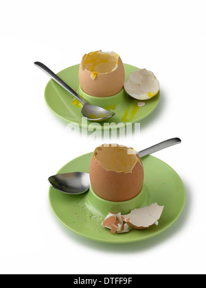 Uova sode, gusci vuoti Foto Stock