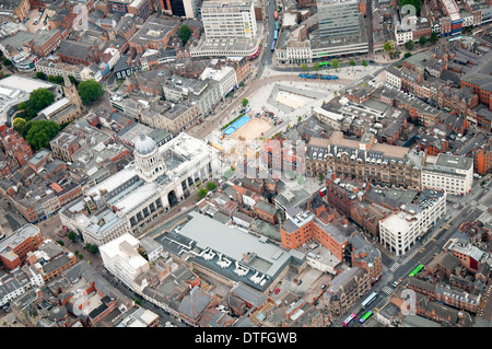 Ripresa aerea della città di Nottingham, Nottinghamshire REGNO UNITO Foto Stock