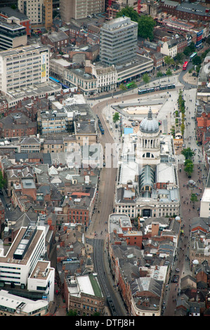 Riprese aeree del Consiglio House e il centro citta' di Nottingham, Nottinghamshire REGNO UNITO Foto Stock